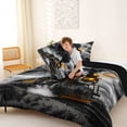 thumbnail image 4 of Castle Fairy Vintage Steam Train Full Size Comforter Sets 3 Pieces for Teens, Smoke Cloud Print Bedding Sets for Bedroom, Rust Orange,Black Reversible, 4 of 6
