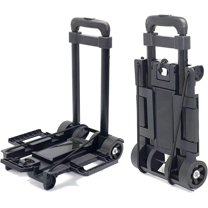 Foldable Hand Truck, 25kg Capacity Luggage Trolley with 2 Wheels and Adjustable Handle, Lightweight Aluminium Foldable Trolley for Home, Office, Shopping, Travel