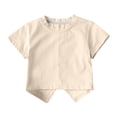 thumbnail image 7 of NAISIBABY Girls Short Sleeve T-Shirt, Back Bow Summer Soft Crewneck Kids Cute Fashion Tee Beige Size 3, 7 of 7