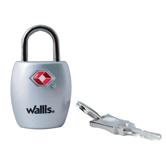 Candado Llave TSA Multiusos WALLIS Plata Pequeño Seguridad A810625