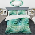 thumbnail image 2 of DESIGN ART Designart "Seaglass Mosaic Emerald Coastal Pattern II" Green Modern - Bedding Set With Shams Queen, 2 of 5