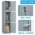 thumbnail image 6 of Fesbos Metal Locker 3 Lockable Door,71" Tall Steel Storage Cabinet for Office Gym Home Employees Staff Sundries Room, 6 of 7