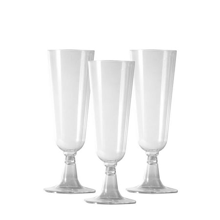 Party Essentials 20 Count Two-Piece Hard Plastic Mimosa/Champagne Flutes, 5 oz,