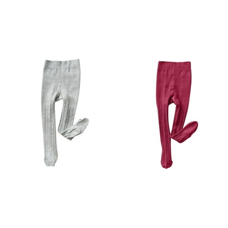 2-Pack Kids Baby Tights Toddler Knit Warm Leggings Seamless Stretchy Stockings Pantyhose Winter Socks Sweats for Juniors Baby Pants for Winter Baby Winter Pants Dance Sweatpants Kids