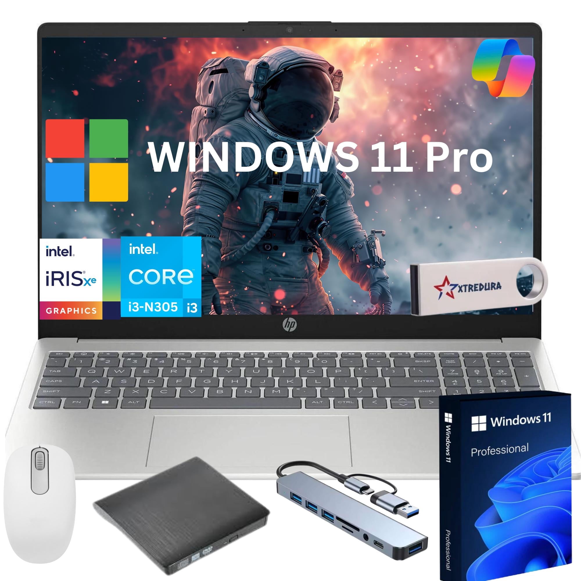 HP 15" FHD Laptop Gift Set, Intel I3-N305 (BEAT i5-1135G7), 16GB RAM,256GB PCIe SSD, Copilot AI, Windows 11 Pro,Student & Business Laptop,Gift Set