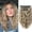 Brown with Ash Blonde, variant on Curly Clip in Hair Extensions,4PCS 16 Inch Brown Extension Clip Ins Lace Weft, Protein Gogo Curl Invisible Hairpieces for Women
