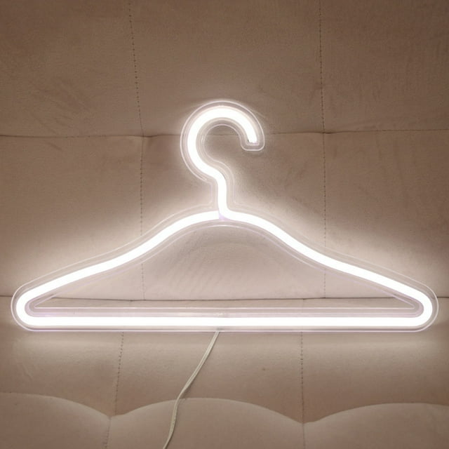 Kiplyki Wholesale LED Neon Light USB Powered Clothes Hanger For Home Bedroom Wall Decor Lights