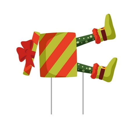 

wendunide Garden supplies Christmas Card Hollow Board Garden Card Lawn Sign Santa Claus Decoration D