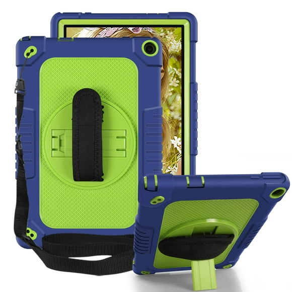 Mignova Case for Walmart ONN 10.1 Inch Gen 3 2022 Tablet,Heavy Duty Shockproof with 360 Rotating Stand Hand&Shoulder Strap Kids Case for Walmart Onn 10.1 Inch 3nd Gen(Model:100071485)(Navy/Green)