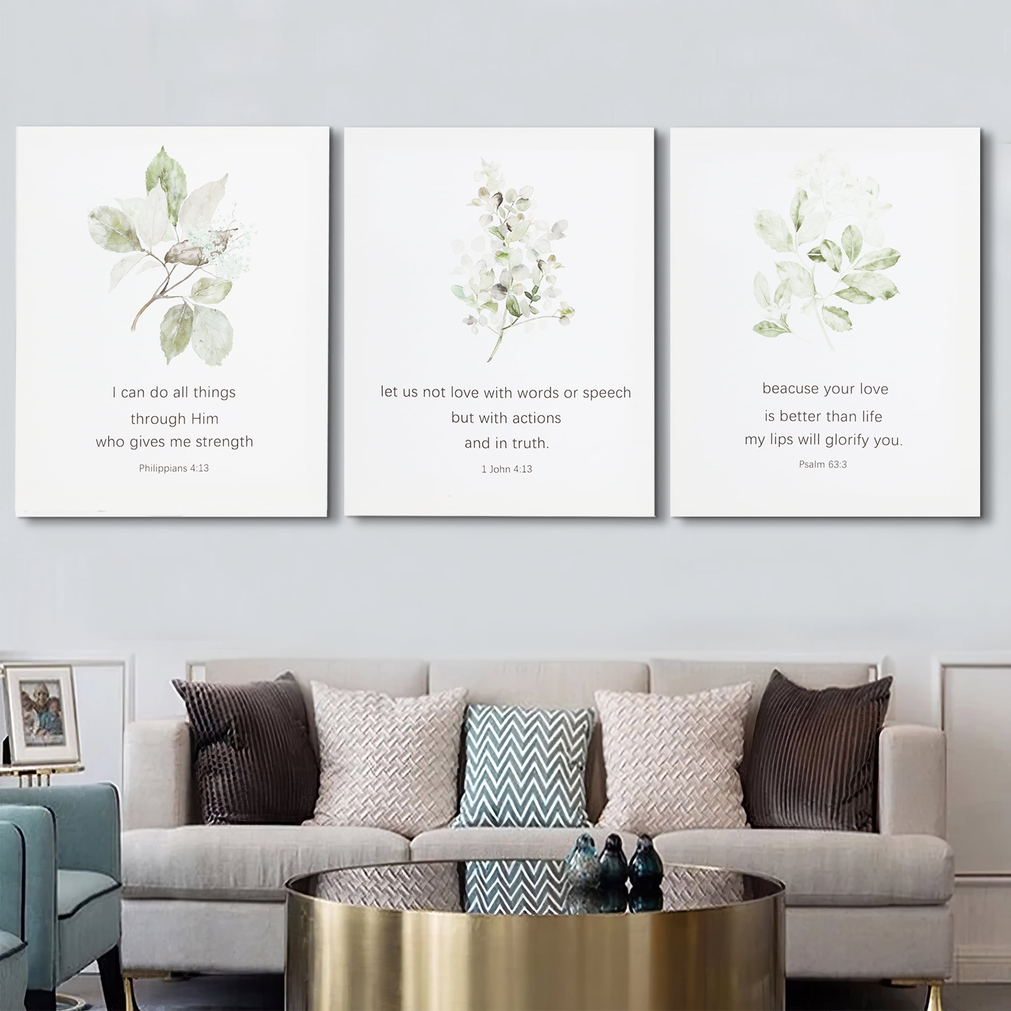 10"x8" Set of 3 Canvas Wall Art Modern Home Decorations Print Painting -Bible