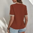 thumbnail image 4 of Wycnly Summer Tops for Women Shirts for Women Plus Size Loose Lightweight Chiffon Lace Trim Shirts Casual Solid Tee Shirts Girls V-Neck Short Sleeve Blouses, 4 of 7
