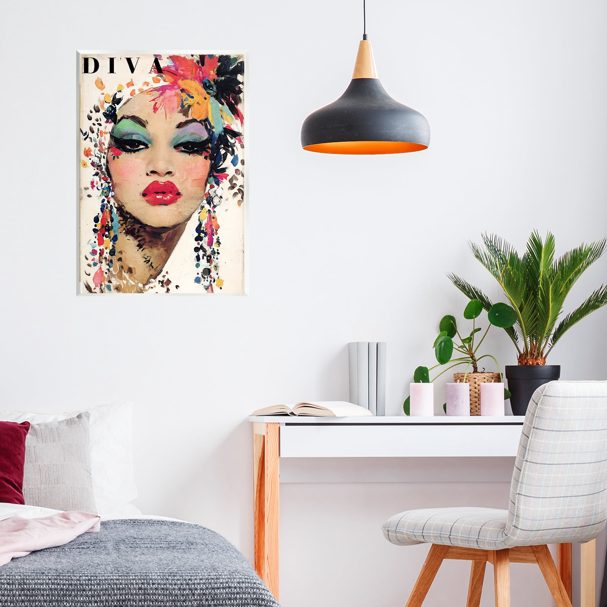 Stupell Industries Diva Fashion Portrait Wall Plaque Art, design by Annabelle Hall