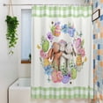 thumbnail image 3 of Easter Bunny Shower Curtain Set, Waterproof Shower Curtains for Bathroom, Eggs Rabbits Flowers Eucalyptus Green Plaid Washable Fabric Cloth Bath Curtain for Bathtub Decoration with Hooks 54x78 Inches, 3 of 9
