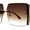Brown Gold Brown, variant on Womens Rimless Side Glitter Trim Oversize 90s Butterfly Sunglasses Ivory Silver Brown Beige