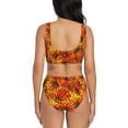 thumbnail image 3 of Kdxio Sunflower4 Print Women's 2 Piece High Waisted Wrap Spaghetti Strap Summer Swimsuit Bikini Set-Small, 3 of 7