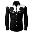 thumbnail image 3 of FYDUU Boy's Western Cowboy Shirt Printed Long Sleeve Shirts Casual Button Down Dress Shirts Regular Fit Blouses For Kids Festival Party Tops 6-7 Years, 3 of 3