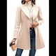 thumbnail image 3 of Abrigo de Invierno de Mezcla de Lana Color Camel para Mujer, Hasta la Rodilla, con Solapa y Muesca, Chaqueta de Abrigo con Botonadura Única Albaricoque M, 3 of 9