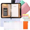 thumbnail image 3 of Libreta de notas multifunción con bolsillo con cremallera y calculadora, hojas sueltas de color sólido, 3 of 3