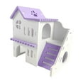 thumbnail image 4 of Hamster House Small Animal Hideout Wooden Assemble Double Deck Hut Villa Cage Habitat Decor Accessories, Play Toys for Dwarf, Hedgehog, Mice Violet, 4 of 9
