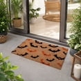 thumbnail image 5 of Hovilon Halloween Doormat 60x40cm, Black Orange Spooky Heart Print Welcome Mat, Non-Slip Weather Resistant Entry Rug, Indoor Outdoor Porch Decoration for Front Door, Festive Seasonal Floor Accent, 5 of 6