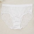 thumbnail image 2 of WULMLEO Womens Panties Sexy Lace Hem Briefs Underwear Slim Fit High Waisted Underwear Flowy Seamless Pantie Lightweight Bikini White L, 2 of 3