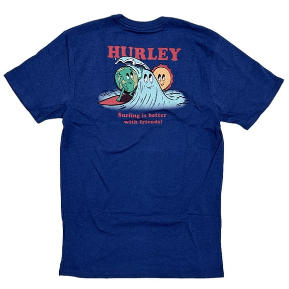 Hurley Men's Everyday Regrind and Surfs Short Sleeve Crewneck Tee T-Shirt (Small, Blue)