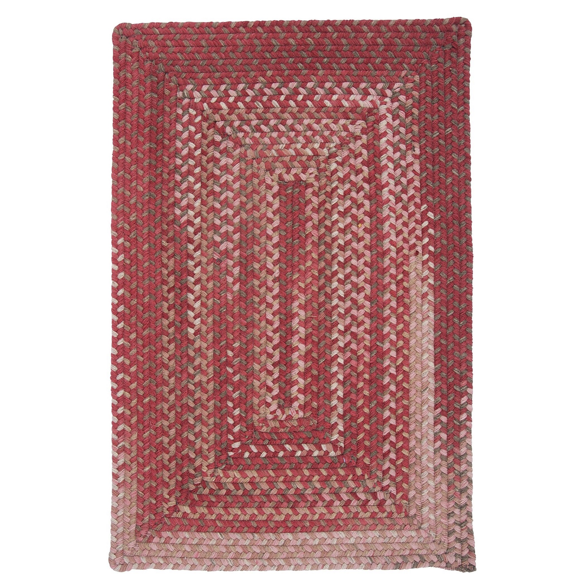 12' Red and Brown Braided Square Area Throw Rug