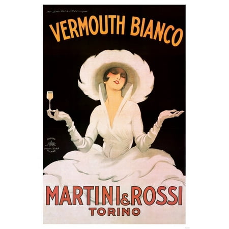 Marcello Dudovich Vermouth Bianco Martini and Rossi Art Print Poster - 24x36 Collections Poster Print, (Best Vermouth For A Martini)