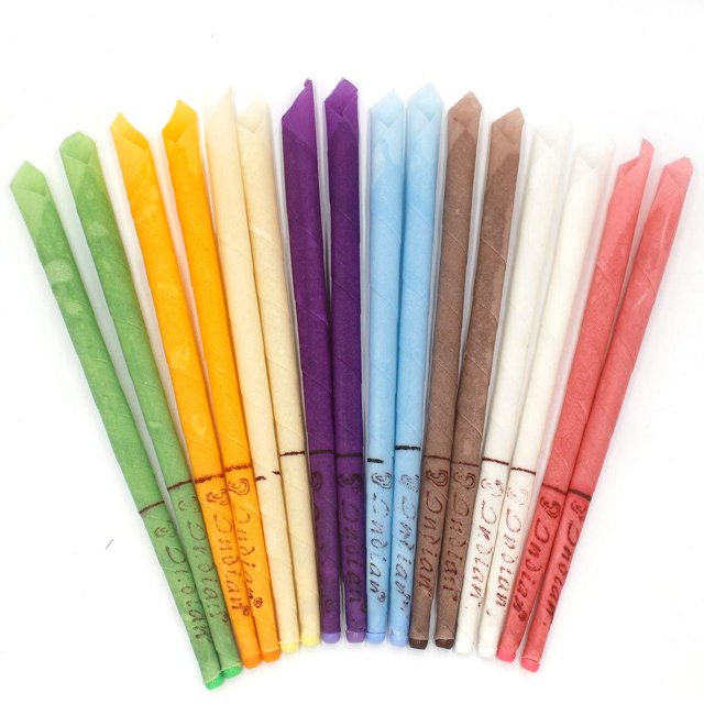 16 piezas de velas para los oídos, velas de cera de abeja natural, fragancia orgánica, removedor de cera para los oídos para relajar y limpiar las orejas bloqueadas 8 colores Xemadio WL-00140