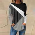 thumbnail image 2 of FAIWAD FAIWAD Women's Geometric Print Tunic Tops Long Sleeve Drop Shoulder Tops Loose Pullover Tops, 2 of 5
