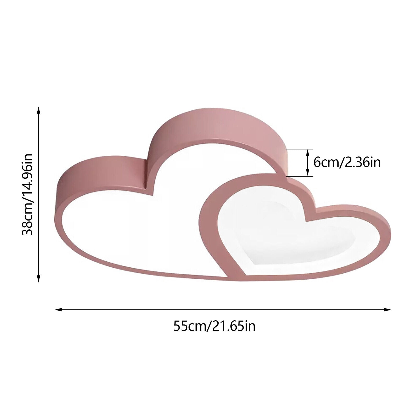 DENEST LED Ceiling Light Heart Shape Acrylic Chandelier Light Flush Mount Lamp Fixture