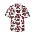 thumbnail image 3 of Uemuo Rose Flowers Printed Regular Fit Short Sleeve Casual Hawaiian Shirt for Men,Aloha shirt,Tropical shirt,Floral print shirt,Vacation Beach shirt-, 3 of 9