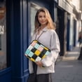 thumbnail image 6 of FORMRS 15-15.6 inch Laptop Sleeve Case Soft Carrying Quilted Computer Bag Cover, Yellow Checkered Pattern, 6 of 7