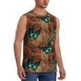 thumbnail image 2 of Easygdp Vintage Butterfly Green Men's Breathable Tank Tops Sleeveless Sporty T Shirts for Basketball, Mountaineering, Bodybuilding -Medium, 2 of 8