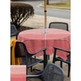 thumbnail image 5 of Outdoor Tablecloth with Umbrella Hole for Patio/Picnic/Party/Camping, Ombre Pink Wooden Grain Waterproof Table Cloth Square Cover Washable, Farmhouse Vintage Chic Textured (54"x 54"), 5 of 8