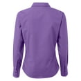 thumbnail image 2 of Premier - Camisa lisa de popelín de manga larga para mujer (Violeta Fuerte), 2 of 2
