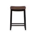 thumbnail image 2 of Linon Claridge 26.5" Backless Wood Counter Stool, Dark Brown with Cognac Faux Leather, Includes 1 Stool, 2 of 13