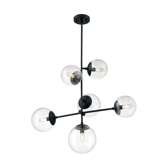 60/7135 Nuvo Lighting Sky-6 Light Pendant in Industrial Style-16 Inches Wide by 27.88 Inches High-Matte Black Finish