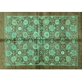 thumbnail image 1 of Ahgly Company Machine Washable Indoor Rectangle Abstract Turquoise Blue Modern Area Rugs, 5' x 7', 1 of 4