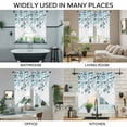 thumbnail image 3 of Teal Blue Leaves Swag Curtains for Kitchen/Bedroom/Living Room, Summer Botanical Scalloped Curtains 63 Inch Long, Rod Pocket Window Swag Topper Curtains Valances 2 Panels Set 36"x63", 3 of 8