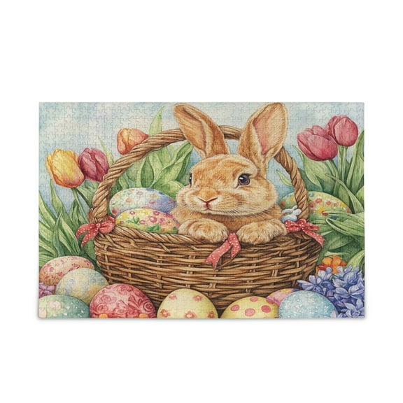 WOBOGO Easter Rabbit Puzzle Challenge 500 Piece Jigsaw Suitable for Game Night Finished Size 20.5 x 14.9in
