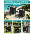thumbnail image 6 of SERWALL Outdoor Bar Table, HDPE Patio Bar Table, All Weather Adirondack Outdoor Height Bar Table with Multi-layer Storage & Wine Glass Holder, for Parties, BBQ and Cocktail Prep, Indoor & Outdoor Use, 6 of 8