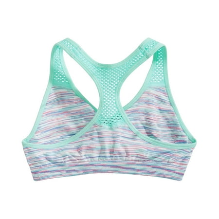 Maidenform Little & Big Girl's Padded Racerback Sports Bra Blue Size Medium