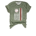 thumbnail image 2 of Hauts d'Été pour Femmes, 2024 Blouses Décontractées Chic pour l'Entraînement T-Shirts T-Shirts de Baseball pour Femmes à Imprimé Col Rond Multicolore Multi Tailles Été Manches Courtes Vert, 2 of 3