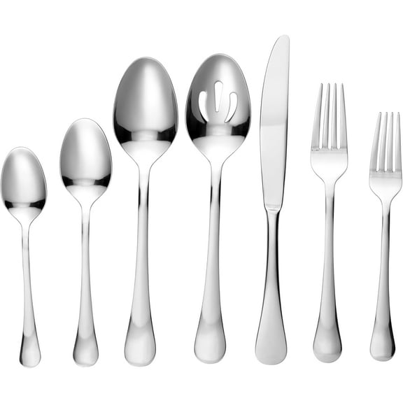 62 Pieces Stainless Steel Flatware Set - Service for 12, Dishwasher Safe, Durable and Rust-Resistant, Jasmine