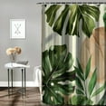 thumbnail image 2 of Orinice Boho Tropical Shower Curtain Sage Green Botanical Shower Curtain Mid Century Abstract Sun Palm Leaf Shower Curtain Boho Art Decor Shower Curtain with 12 Hooks， 69x72, 2 of 7