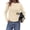 Beige, variant on PRETTYGARDEN Women's Ruffle Sweaters Fall Fashion Cozy Knit Pullover Soft Stretchy, Crewneck Long Sleeve, Cute Peplum Tops, Dressy Casual Blouses, Going Out Holiday, Trendy Winter Outfits
