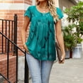 thumbnail image 2 of Camisetas con estampado de cuello redondo para mujer Elegantes camisetas informales de primavera y verano con cuello en V y manga Ruck Blusa Tops Camisa de manga corta OAVQHLG3B Store  lin121212, 2 of 5