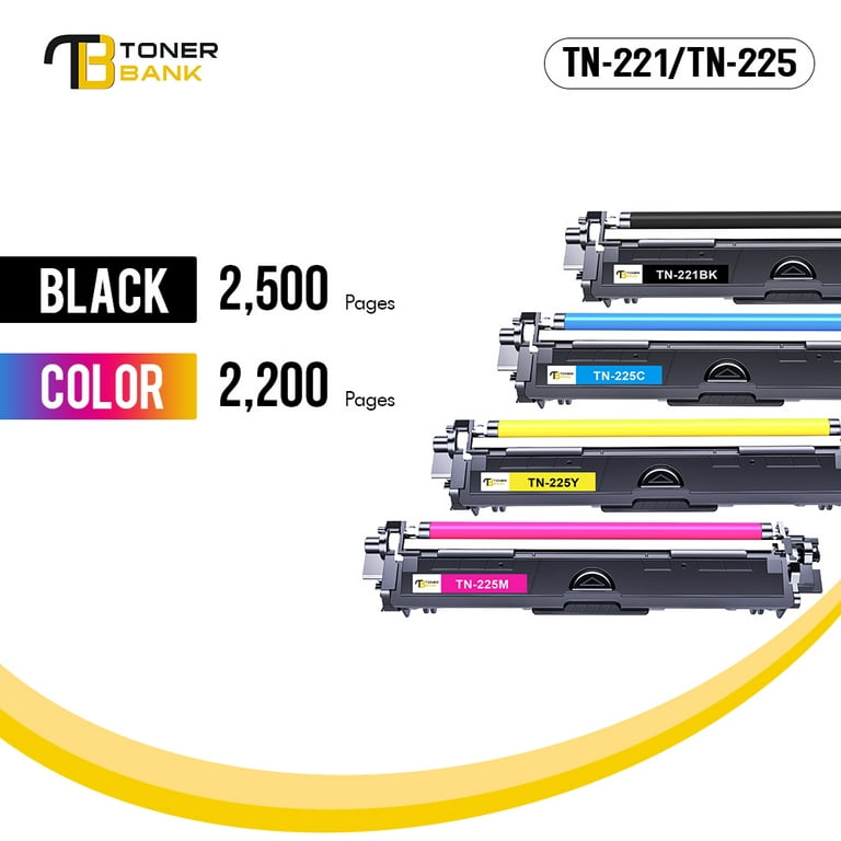 10PK TN221 Black Toner Cartridge for Brother TN225 HL-3140CW DCP-9020CDW  Printer