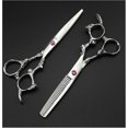 thumbnail image 2 of Tijeras de peluquería profesionales de acero inoxidable con mango largo para uso en salones de belleza y en el hogar., 2 of 4